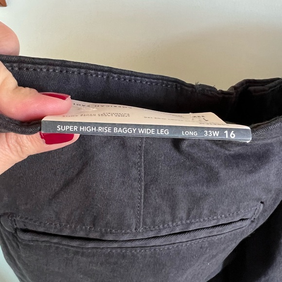 AE Stretch Super High Waisted Baggy Wide-Leg Trouser, Current Season, NWT, 16T - Picture 7 of 9